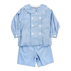 BAILEY BOYS LIGHT BLUE CORDUROY SHORT SET